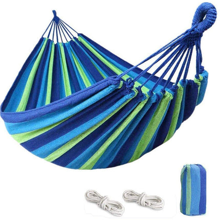 Double Outdoor Hammock 260x150cm with Straps for Camping Hanging Tree Bed - Red.