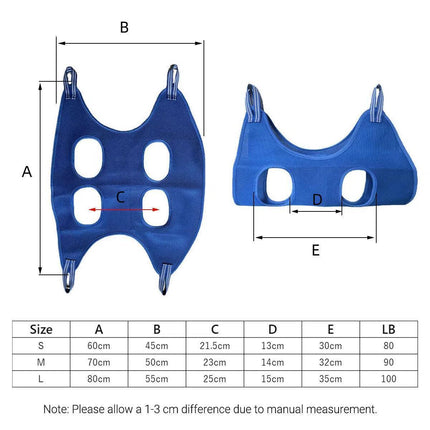 S Size Hammock Helper Pet Dog Cat Grooming Restraint Bags for Bathing Trimming Nail - Red.
