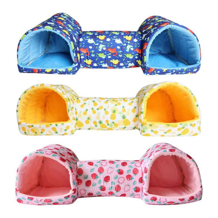 Small Pet Hamster Nest House Cotton Tunnel Comfortable Bedding for Hamsters - Pink.