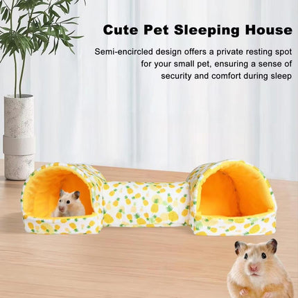 Small Pet Hamster Nest House Cotton Tunnel Comfortable Bedding for Hamsters - Pink.