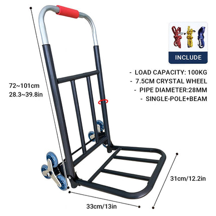 Folding Hand Trolley Heavy Duty Solid Wheel or Stair Climber Tri Wheel for Moving - Stair Climber.