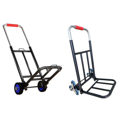 Folding Hand Trolley Heavy Duty Solid Wheel or Stair Climber Tri Wheel for Moving - Flat Ground.
