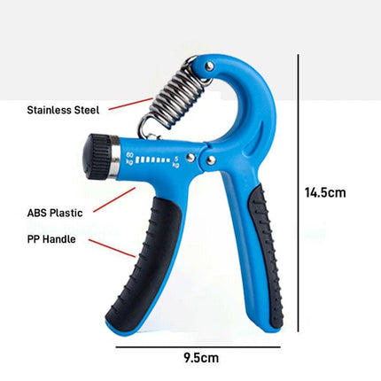 Adjustable Power Hand Grip Forearm Exerciser Gripper Strengthener Trainer 5-60Kg - Orange.