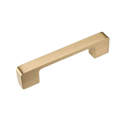 Modern Simple Handle Wardrobe Cabinet Drawer Pull All Copper Gold Door Handle - 128mm.