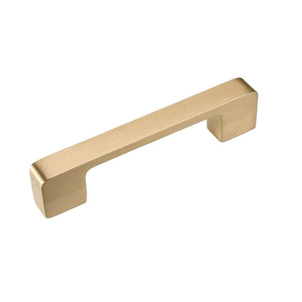 Modern Simple Handle Wardrobe Cabinet Drawer Pull All Copper Gold Door Handle - 128mm.