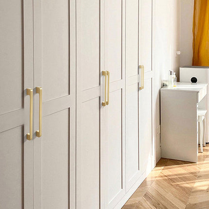 Modern Simple Handle Wardrobe Cabinet Drawer Pull All Copper Gold Door Handle - 192mm.