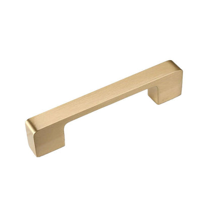 Modern Simple Handle Wardrobe Cabinet Drawer Pull All Copper Gold Door Handle - 192mm.