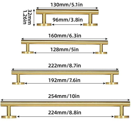 European Style Cabinet Handles Drawer Pull Knob 4 Sizes for Wardrobe Door - 128mm.