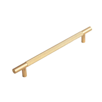 Light Luxury Cabinet Handle Full Copper Gold Straight Knurled Drawer Door Pull - 128mm.