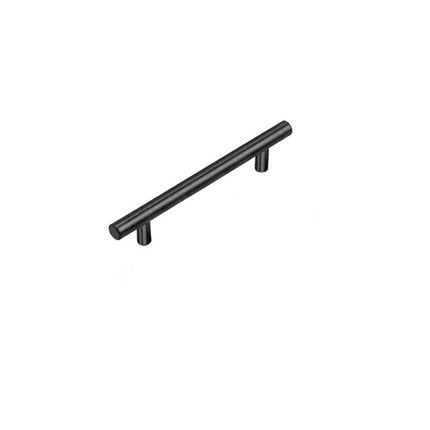 5PCS Black Kitchen Cabinet Door Handles Stainless Steel Door Drawer Pull T Bar - 200mm/128mm.