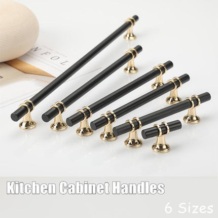 Black Gold Design Kitchen Cabinet Handles Drawer Bar Handle Pull 96 128 160 192 320MM - T Bar.