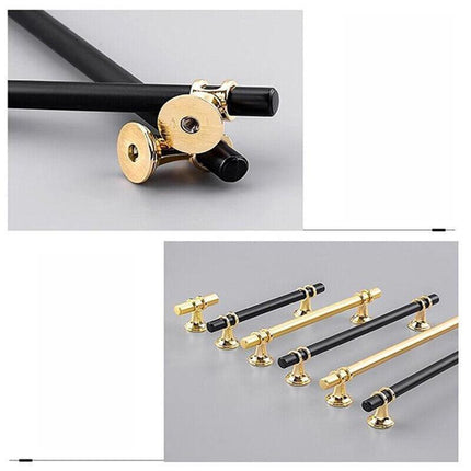 Black Gold Design Kitchen Cabinet Handles Drawer Bar Handle Pull 96 128 160 192 320MM - T Bar.