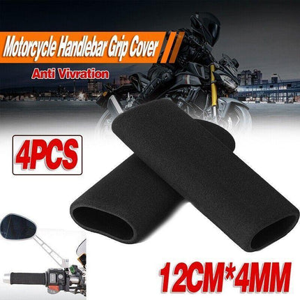 4Pcs Motorbike Motorcycle Slip-On Foam Anti Vibration Comfort Handlebar Cover.