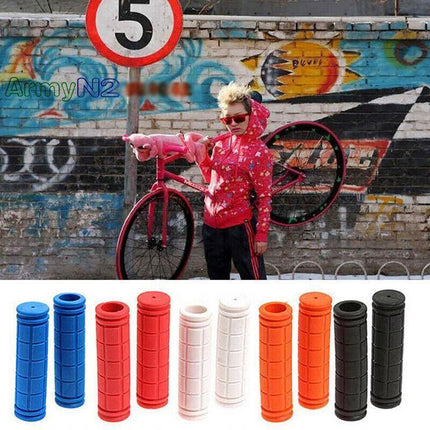 Rubber Grips For Bmx Mtb Cycle Road Mountain Bike Scooter Bicycle Handle Bar - Red.