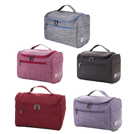 Womens Cosmetic Bag Make Up Case Travel Toiletry Wash Organiser Vanity Nail Box - Grey.