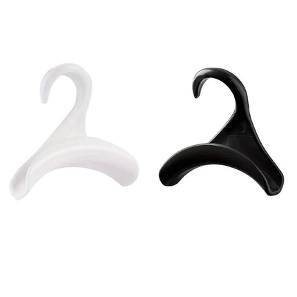 10PCS Wardrobe Plastic Storage Rack Hook Multi-Purpose Hanger Tie Scarf Holder - Black.