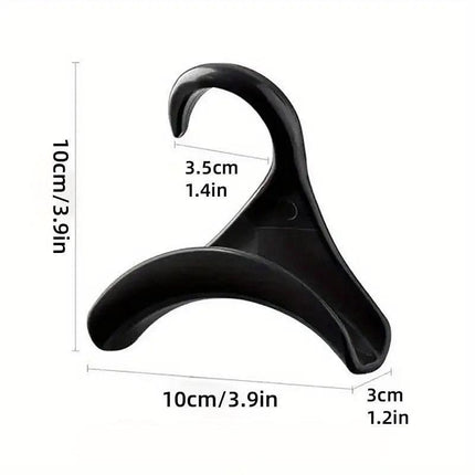 10PCS Wardrobe Plastic Storage Rack Hook Multi-Purpose Hanger Tie Scarf Holder - Black.