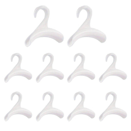 10PCS Wardrobe Plastic Storage Rack Hook Multi-Purpose Hanger Tie Scarf Holder - Black.