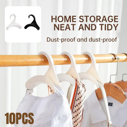 10PCS Wardrobe Plastic Storage Rack Hook Multi-Purpose Hanger Tie Scarf Holder - White.