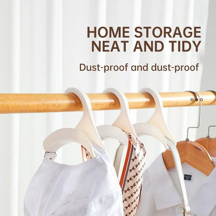 10PCS Wardrobe Plastic Storage Rack Hook Multi-Purpose Hanger Tie Scarf Holder - White.