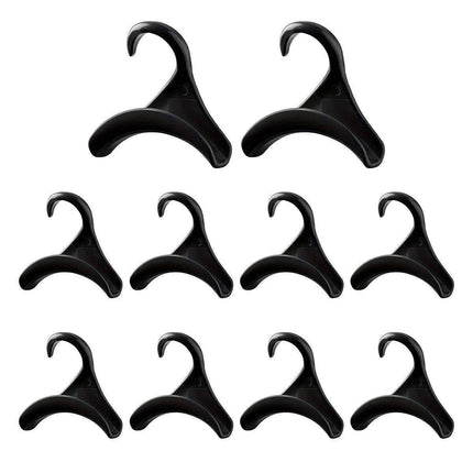 10PCS Wardrobe Plastic Storage Rack Hook Multi-Purpose Hanger Tie Scarf Holder - White.