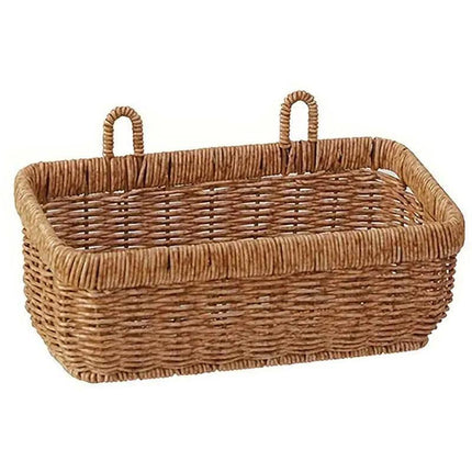Wall-Mounted Rattan Style Hanging Storage Basket Kitchen Vegetable Fruit Basket - Small.