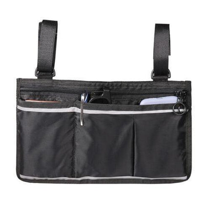 Waterproof Organizer Side Bag for Wheelchairs and Walkers - Black.