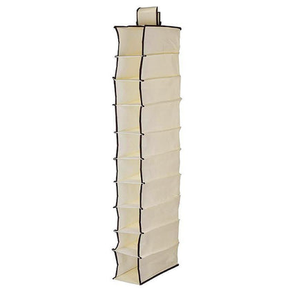10 Tier Clothes Organiser Wardrobe Hanging Storage Closet Shoes Hanger Bag AU - Black.