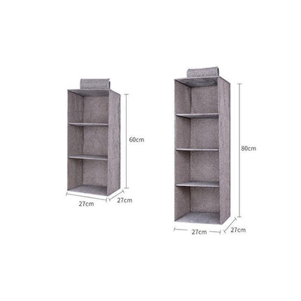 3/4/5 Tier Hanging Closet Organizer Fabric Storage Shelves for Wardrobe and Shoes - 4 Tier.