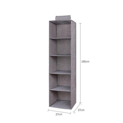 3/4/5 Tier Hanging Closet Organizer Fabric Storage Shelves for Wardrobe and Shoes - 4 Tier.