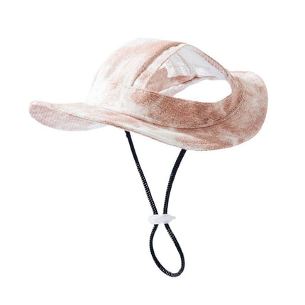 Adjustable Pet Hat with Cute Leaky Ears Sunscreen Fisherman Hat Four Seasons Use - Purple - S.