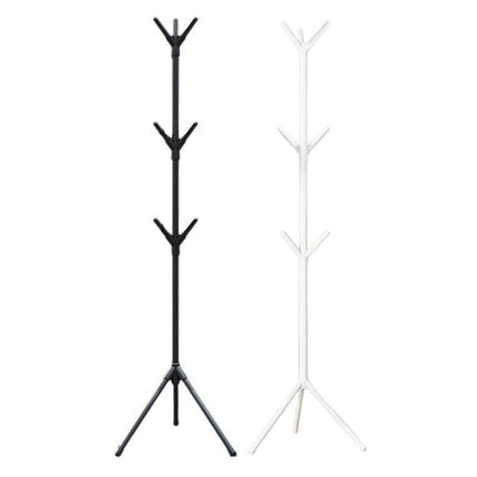 6Hooks Coat Stand Rack Clothes Hanger Hat Tree Jacket Umbrella Storage Organizer - Black.