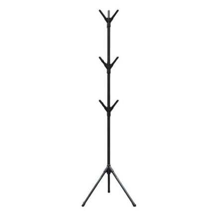 6Hooks Coat Stand Rack Clothes Hanger Hat Tree Jacket Umbrella Storage Organizer - Black.