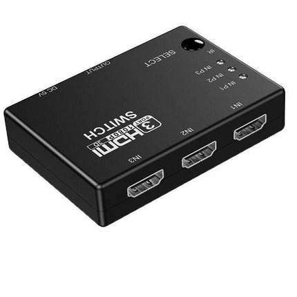 HDMI Switch Splitter 3-in-1 5-in-1 or 1-in-2 1080p 4K Manual or Remote Options - 3 in 1 Switch 1080p Remote.