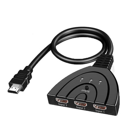 HDMI Switch Splitter 3-in-1 5-in-1 or 1-in-2 1080p 4K Manual or Remote Options - 3 in 1 Switch 1080p Remote.