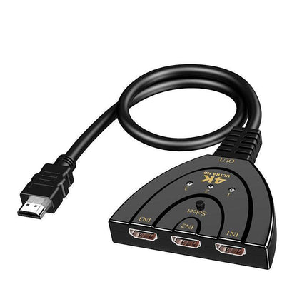 HDMI Switch Splitter 3-in-1 5-in-1 or 1-in-2 1080p 4K Manual or Remote Options - 3 in 1 Switch 4K Manual.
