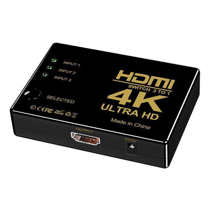 HDMI Switch Splitter 3-in-1 5-in-1 or 1-in-2 1080p 4K Manual or Remote Options - 3 in 1 Switch 4K Manual.