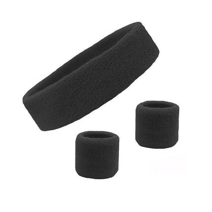 Wristbands Headband Sweatbands Sweat Band For Sport Tennis Badminton Yoga Cotton - Blue.
