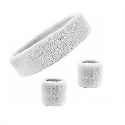 Wristbands Headband Sweatbands Sweat Band For Sport Tennis Badminton Yoga Cotton - Blue.