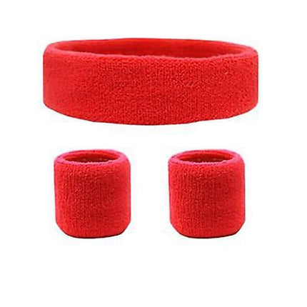 Wristbands Headband Sweatbands Sweat Band For Sport Tennis Badminton Yoga Cotton - Blue.
