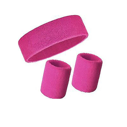 Wristbands Headband Sweatbands Sweat Band For Sport Tennis Badminton Yoga Cotton - Blue.