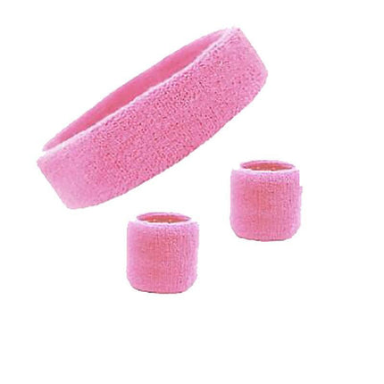 Wristbands Headband Sweatbands Sweat Band For Sport Tennis Badminton Yoga Cotton - Blue.