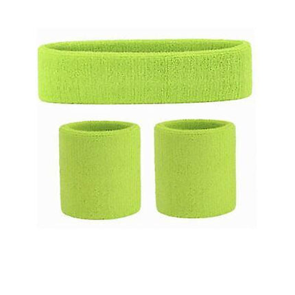 Wristbands Headband Sweatbands Sweat Band For Sport Tennis Badminton Yoga Cotton - Blue.