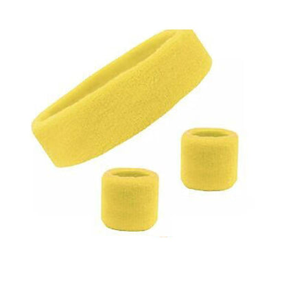 Wristbands Headband Sweatbands Sweat Band For Sport Tennis Badminton Yoga Cotton - Blue.