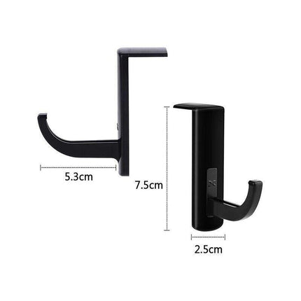 Universal Headphone Hook Desk Edge Mount Adhesive Headset Holder - White.