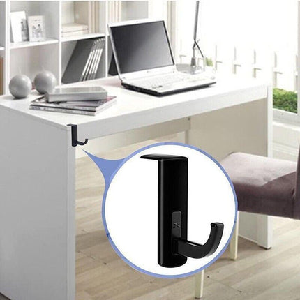 Universal Headphone Hook Desk Edge Mount Adhesive Headset Holder - White.