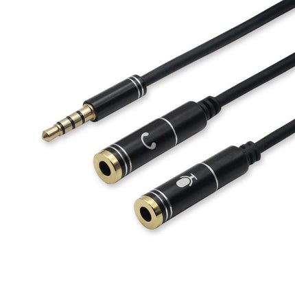 3.5mm AUX Cable Mic Audio Splitter Extension Headphone Adapter Male to Female - 2 Male to 1 Female Jack.