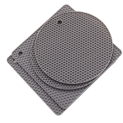 4pcs Silicone Honeycomb Heat Resistant Mats Table Cup Pot Coasters Home Kitchen - Green.