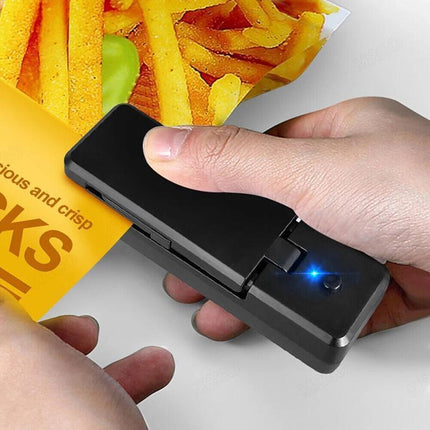 Portable Mini Heat Sealing Machine USB Rechargeable Food Sealer Plastic Bag - Pink.