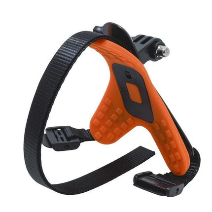 Helmet Chin Mount Holder Motorcycle Strap For GoPro Hero 9/8/7/6/5 Sports Camera - Blue.